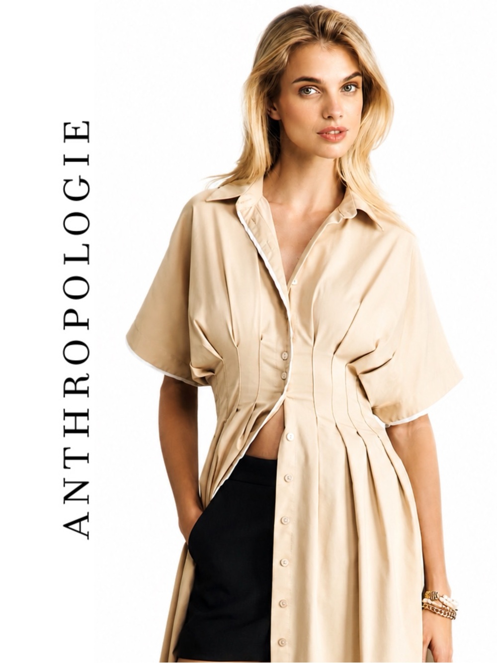 Anthropologie Tobie Shirt Dress by Exquise